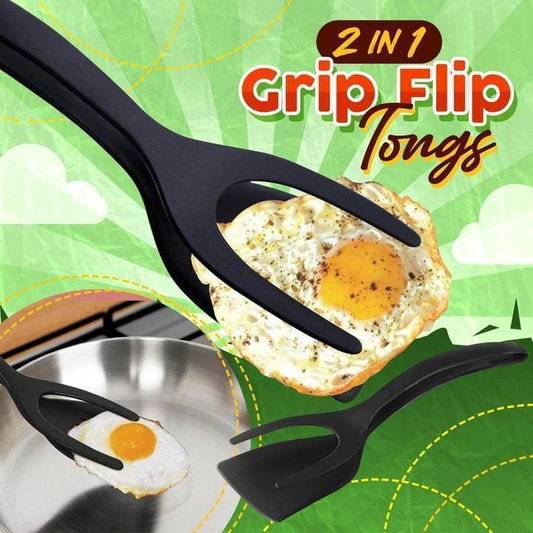 🍳✨ PROMO FLASH 50% ! Pince-Spatule 2 en 1 pour Cuisine – Embouts en Silicone Alimentaire, Antiadhésif, Résistant à la Chaleur, Poignée Longue Confy ✨