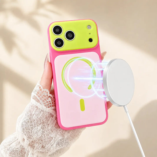 🌞🌈SOLDES D'ÉTÉ : 50 % DE RÉDUCTION !!💥Plus de 50 000 exemplaires vendus !📱Coque iPhone tendance en promotion | Coque MagSafe « Dopamine Color Block » – Coque rigide ultra-fine en PC mat pour iPhone 17 Pro Max