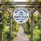 🏡Final Hours Flash Sale ￡7.99!!⏰Vintage Round Metal Sign – “Welcome to My Happy Place Don’t Ruin It” Garden Wall Decor