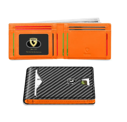 🔥Offre à durée limitée !🔥 Porte-cartes de crédit en cuir et fibre de carbone avec protection RFID