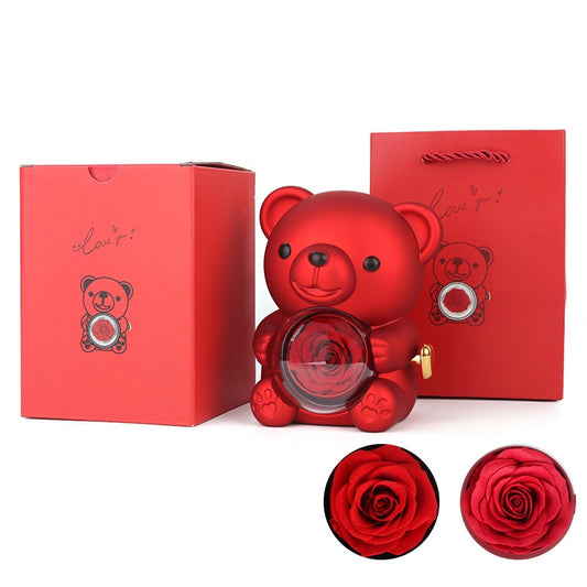 ⏰🌹Soldes surprise pour la Saint-Valentin : 50 % de réduction !!💝Adorable ours en peluche+Rose éternelle🌹+Ours en peluche🧸