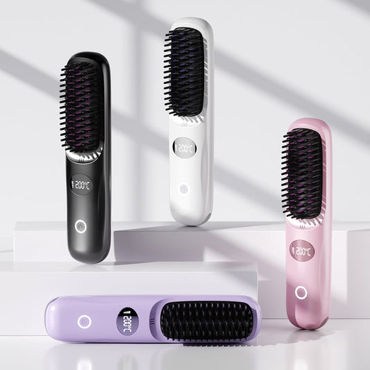 🎄 Sale de Noël 50% de réduction 🔥 2-en-1 lissage & lisseur de cheveux sans fil avec écran LED
