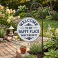 🏡Final Hours Flash Sale ￡7.99!!⏰Vintage Round Metal Sign – “Welcome to My Happy Place Don’t Ruin It” Garden Wall Decor