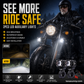 🏍️ Projecteurs LED universels pour moto – Double faisceau et étanches en toutes conditions météorologiques 💡