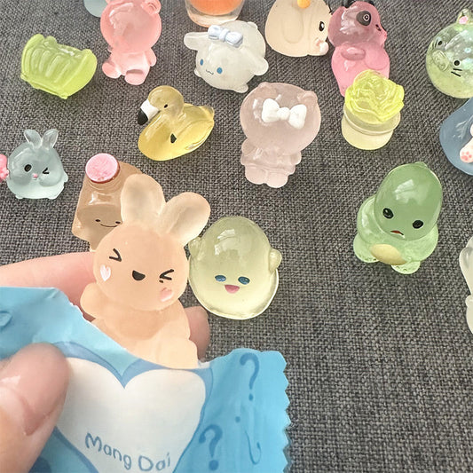Blind Bag Mini figurines animales lumineuses en résine - 10PCS/Set