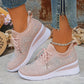 🔥🔥Dernier jour de promotion, profitez de 50 % de réduction🔥 Chaussures de sport orthopédiques respirantes pour femmes, style décontracté et tendance, ornées de strass incrustés.