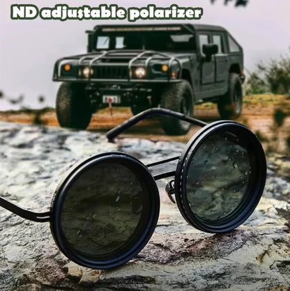 🔥Lunettes de soleil rondes polarisées à teinte ajustable