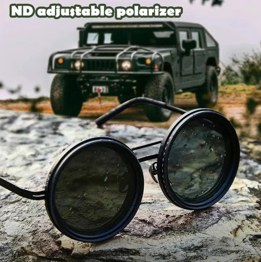 🔥Lunettes de soleil rondes polarisées à teinte ajustable