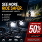 🏍️ Projecteurs LED universels pour moto – Double faisceau et étanches en toutes conditions météorologiques 💡