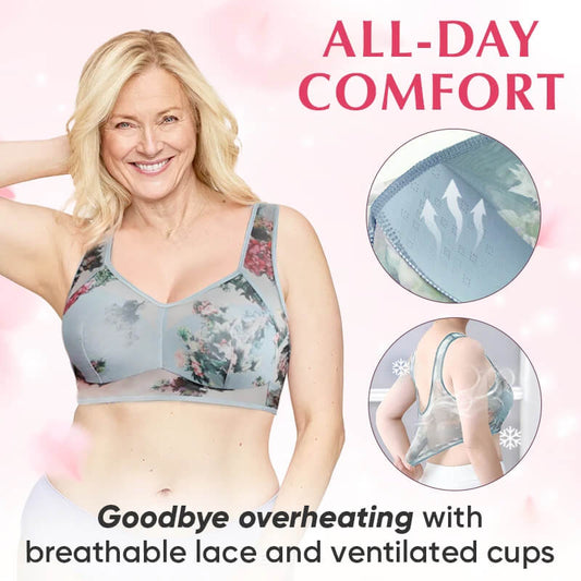 ElleBloom - Soutien-gorge confortable en dentelle de soie douce pour tous les jour