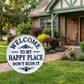 🏡Final Hours Flash Sale ￡7.99!!⏰Vintage Round Metal Sign – “Welcome to My Happy Place Don’t Ruin It” Garden Wall Decor