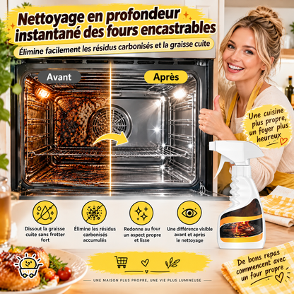 🔥 Nettoyant ultra-puissant pour four et cuisine — Élimine sans effort la graisse, les dépôts de carbone et les salissures incrustées