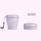 Gobelet de voyage pliable en silicone avec couvercle