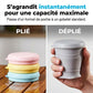 Gobelet de voyage pliable en silicone avec couvercle