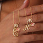 💖Dernier jour : 50 % de réduction ✨ Collier avec pendentif lettre de A à Z et trois breloques🎀