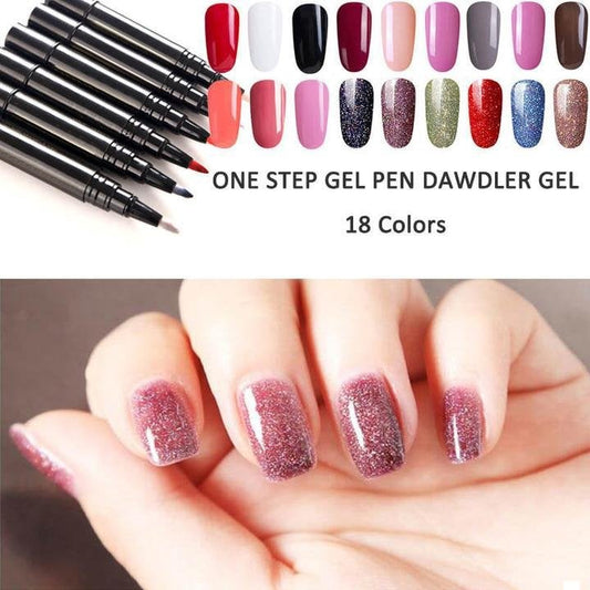 Stylo à gel pour ongles One Step🎨 Mini-lampe UV de poche offerte💡