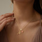 💖Dernier jour : 50 % de réduction ✨ Collier avec pendentif lettre de A à Z et trois breloques🎀