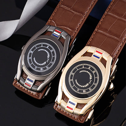 Ceinture de ville en cuir PU pour homme avec boucle automatique