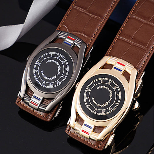 Ceinture de ville en cuir PU pour homme avec boucle automatique