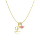 💖Dernier jour : 50 % de réduction ✨ Collier avec pendentif lettre de A à Z et trois breloques🎀