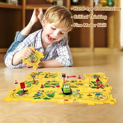 🔥Jeu de puzzle éducatif pour enfants Voiture sur rails🧩