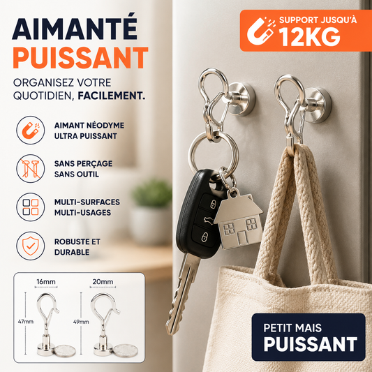 -50% Aujourd’hui 🧲✨ Crochets Magnétiques Puissants en Néodyme