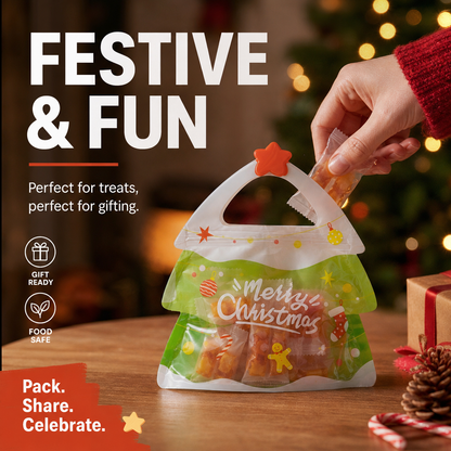 💖DERNIER JOUR DE SOLDE : 50 % DE RÉDUCTION !!🎁🎄 Sachets cadeaux festifs à fermeture autocollante – Motifs Père Noël et bonhomme de neige | Refermables, adaptés à un usage alimentaire et parfaits pour les biscuits, les chocolats et les petits cadeaux 🎅⛄