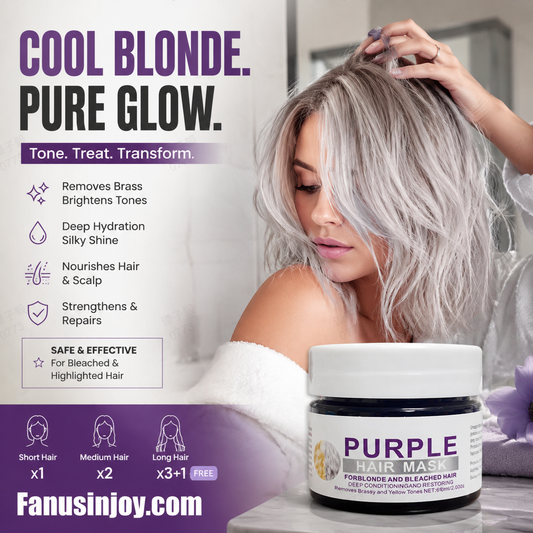 💜✨ Masque capillaire violet hydratant pour cheveux clairs, soin réparateur parfum longue durée anti-reflets jaunes ✨