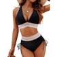 🔥 50% DE RÉDUCTION ! 🩱 Bikini taille haute avec contrôle ventre & patchwork coloré – 6 couleurs, ajustable & ultra flatteur – parfait pour l'été 💕