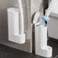 Brosse de toilette jetable avec support de rangement