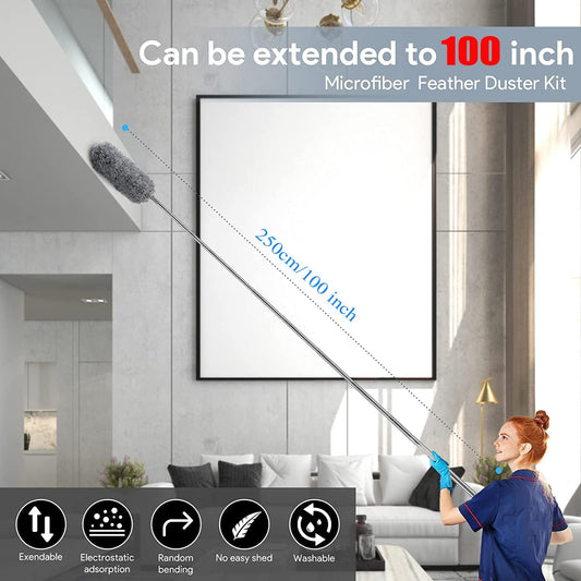 Plumeau rétractable lavable en microfibre incurvé