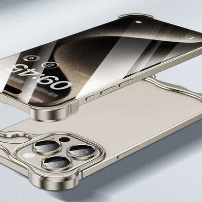 🔥🔥🔥Coque de Téléphone Anti-chute avec Coin en Métal en Forme Spéciale pour iPhone (Film de Protection Gratuit pour La Lentille)🔥🔥🔥
