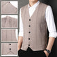 Gilet pull-over tricoté à boutons pour hommes Business Match