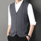 Gilet pull-over tricoté à boutons pour hommes Business Match