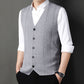 Gilet pull-over tricoté à boutons pour hommes Business Match