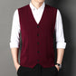 Gilet pull-over tricoté à boutons pour hommes Business Match