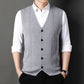 Gilet pull-over tricoté à boutons pour hommes Business Match