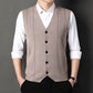Gilet pull-over tricoté à boutons pour hommes Business Match