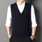 Gilet pull-over tricoté à boutons pour hommes Business Match