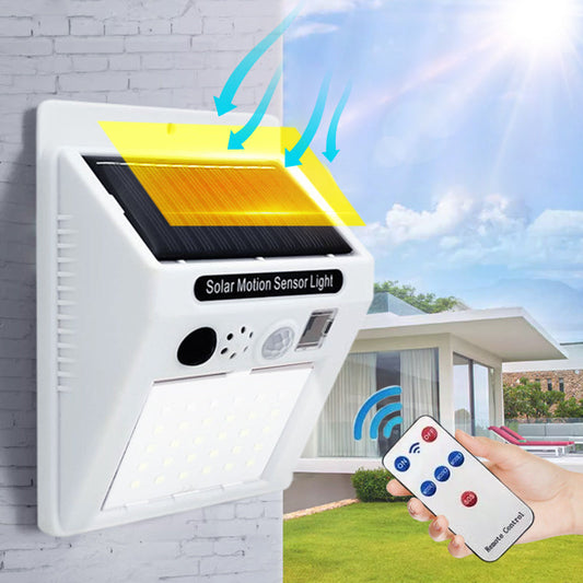 Lampe d'alarme de sécurité à télécommande et alimentation solaire avec détecteur de mouvement