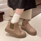2024 Bottes de cheville à semelles épaisses et chaudes