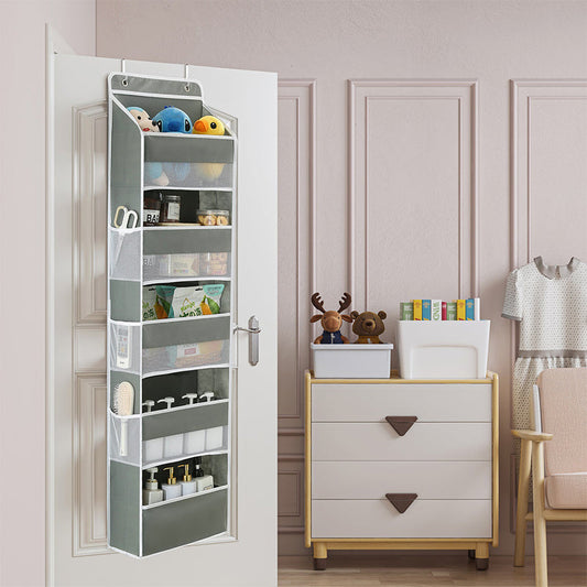 🏠 PROMO LIMITÉE -50% ! 📦 Organisateur Suspendu 5 Étagères Grande Capacité – Poches Maille, Flexible & Tissu Résistant Durable 🌿