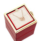 Boîte de roses éternelles - avec collier gravé et roses artificielles