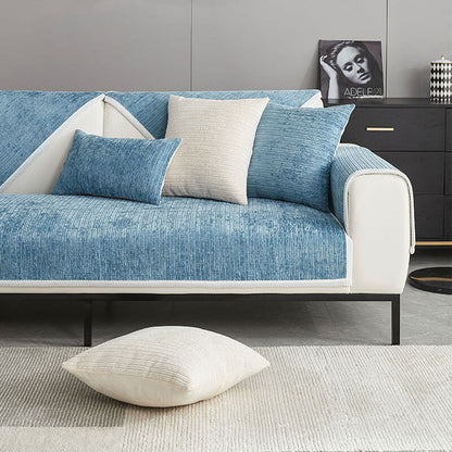 🔥✨Housse De Canapé En Chenille À Rayures Simples Anti-rayures