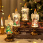 Bougie de Noël lumineuse à piles avec effet boule à neige