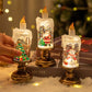 Bougie de Noël lumineuse à piles avec effet boule à neige