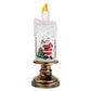 Bougie de Noël lumineuse à piles avec effet boule à neige