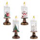Bougie de Noël lumineuse à piles avec effet boule à neige