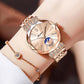 Cadeau du Nouvel An - Montre Étoile et Lune à La Mode en Diamant pour Femmes