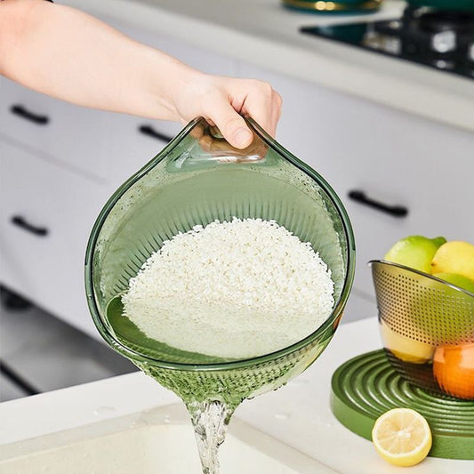 🍚 50% DE RÉDUCTION ! 🥣 Passoire-bol multifonction pour le riz avec poignée – Passoire intégrée, poignée antidérapante, idéale pour laver, égoutter et servir du riz et des légumes 🥗